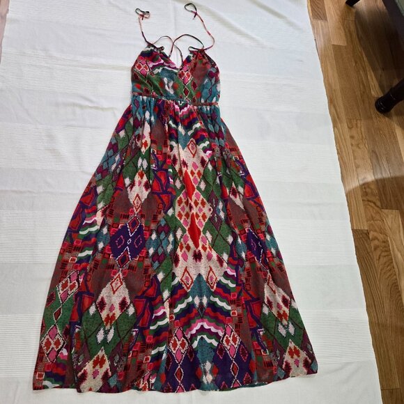 Maeve Anthropologie Geometric Pattern Maxi dress, size 10 - Picture 1 of 9
